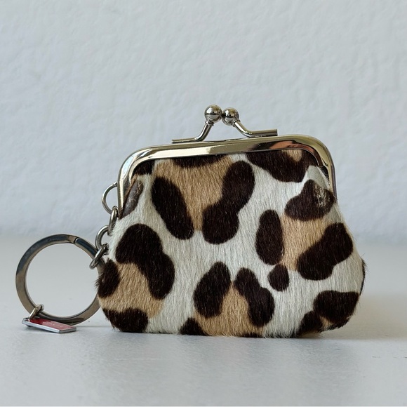 Coach Ocelot Calf Hair Kiss Lock Fob Charm - Picture 1 of 9
